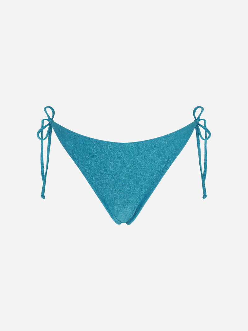 Light blue lurex swim briefs