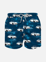 Boy classic swim shorts with cars print