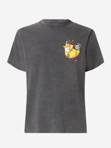 Herren-T-Shirt aus Baumwolle mit „Captain Duck“-Aufdruck auf Vorder- und Rückseite | CRYPTO PUPPETS® SONDERAUSGABE