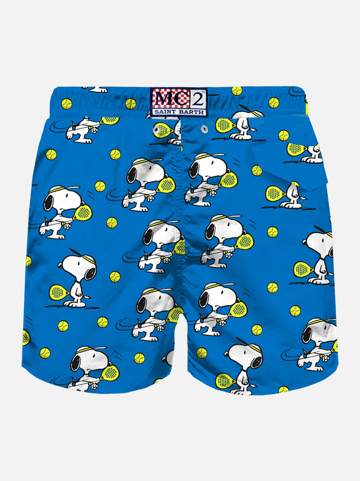 Man light fabric swim shorts with Snoopy Padel print | SNOOPY - PEANUTS™ SPECIAL EDITION