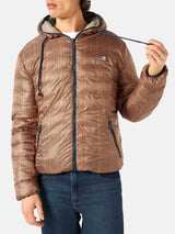 Man double face beige down jacket