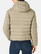 Man double face beige down jacket