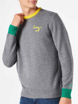 Maglione da uomo grigio con ricamo Daddy's cool