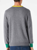 Maglione da uomo grigio con ricamo Daddy's cool