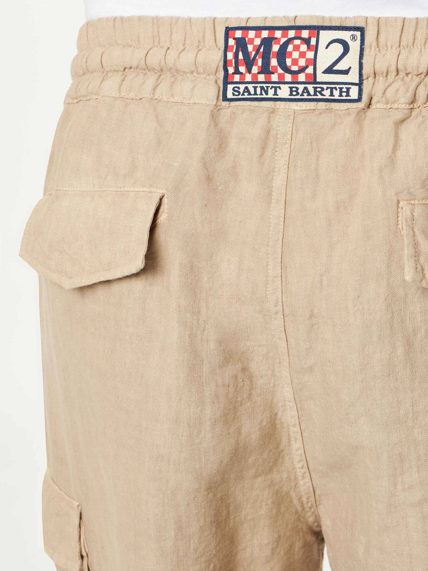 Man beige linen bermuda shorts - MC2 Saint Barth