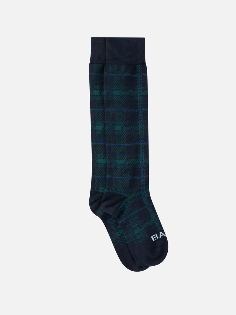 Calzini lunghi da uomo con stampa jacquard tartan