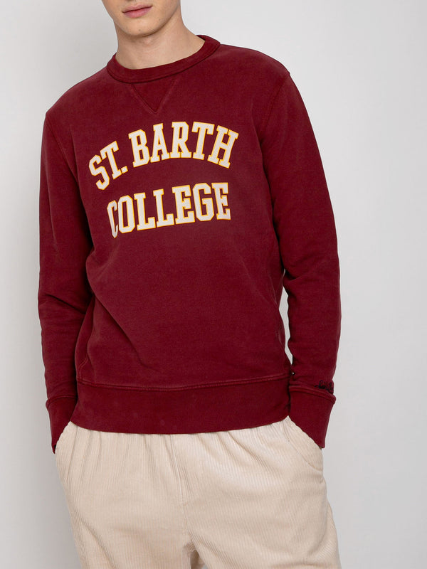 Burgunderrotes Sweatshirt mit St. Barth College-Aufdruck