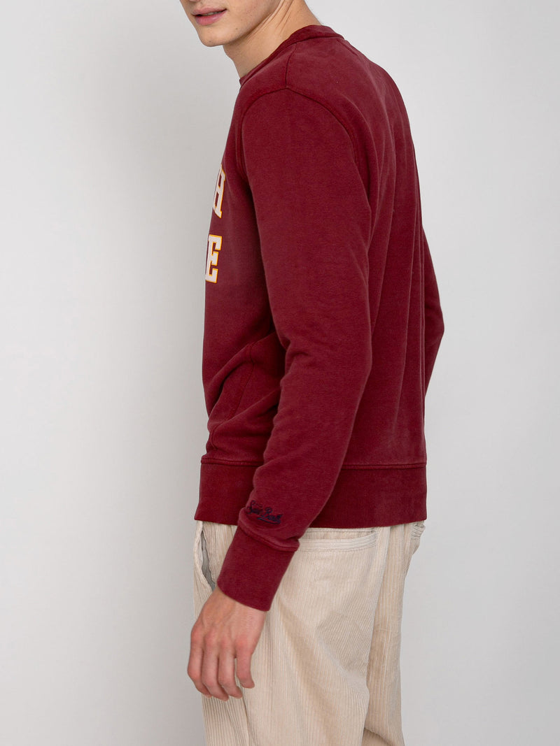 Burgundy sweatshirt St. Barth College  print