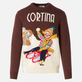 Maglione da uomo con stampa cartoline Cortina