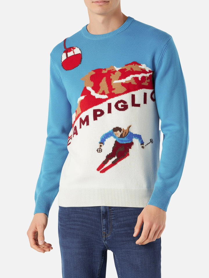Sweater Heron with Campiglio postcard jacquard