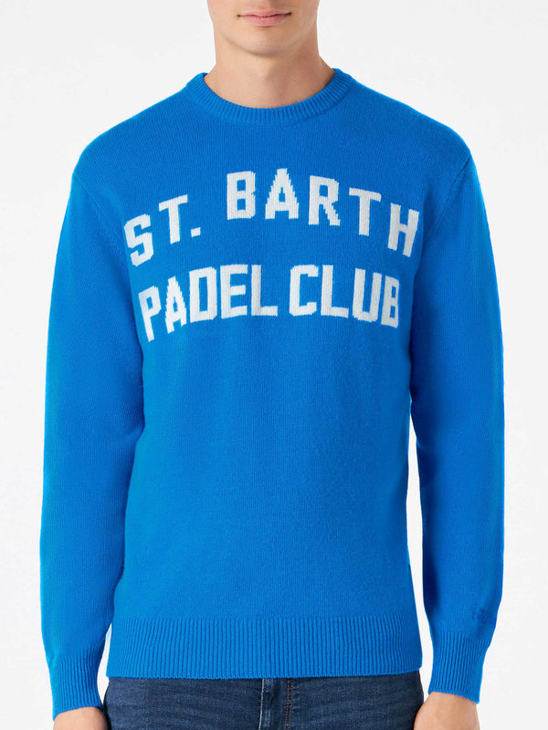 Man sweater with St. Barth Padel Club lettering