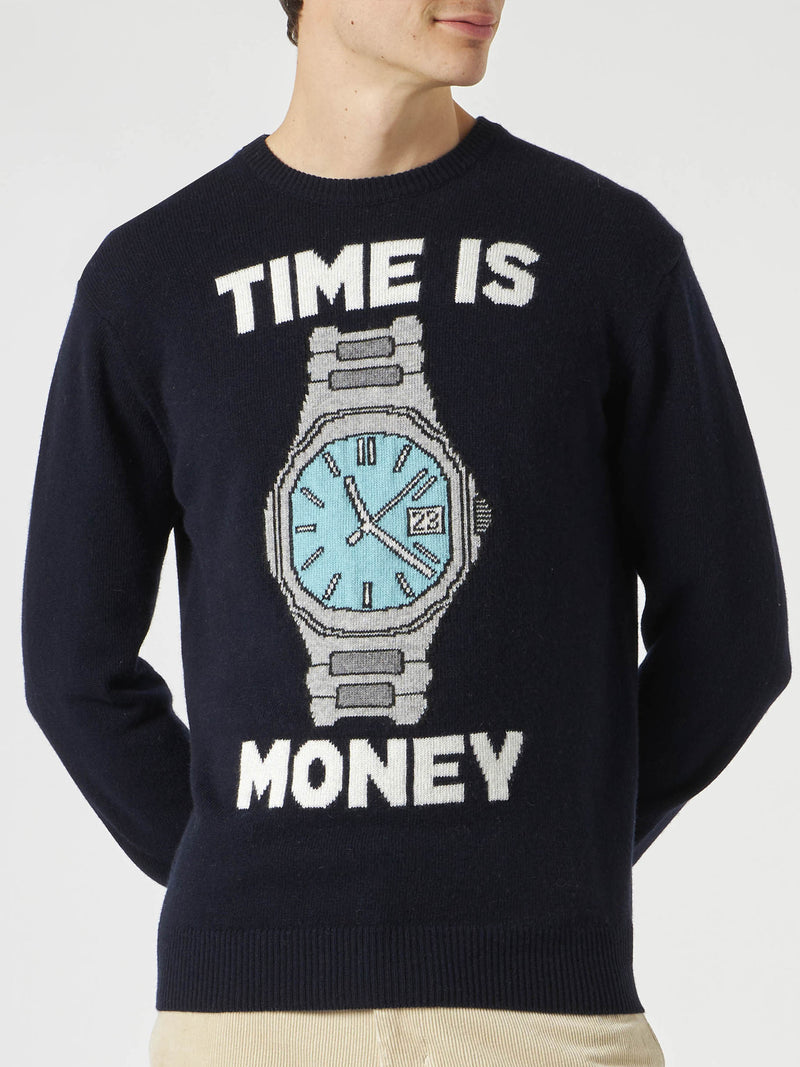 Maglia da uomo con ricamo Time is money