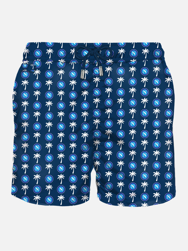 Herren-Badeshorts aus leichtem Stoff mit Napoli-Logo-Print | SSC NAPOLI SONDEREDITION