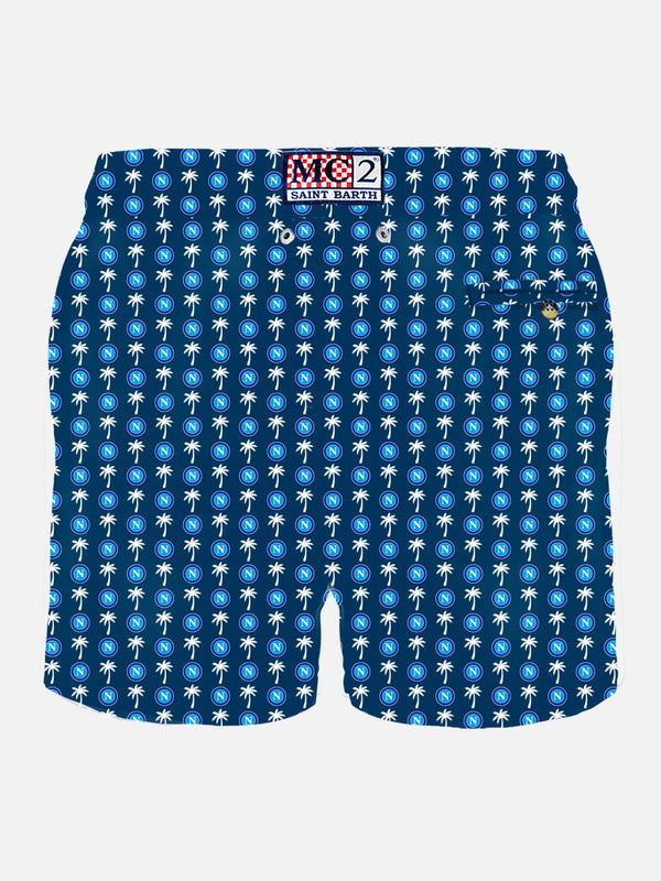 Herren-Badeshorts aus leichtem Stoff mit Napoli-Logo-Print | SSC NAPOLI SONDEREDITION