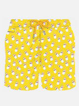 Man light fabric swim shorts with Estathé print | ESTATHE'® SPECIAL EDITION