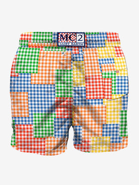 Multicolor gingham man swim shorts - MC2 Saint Barth