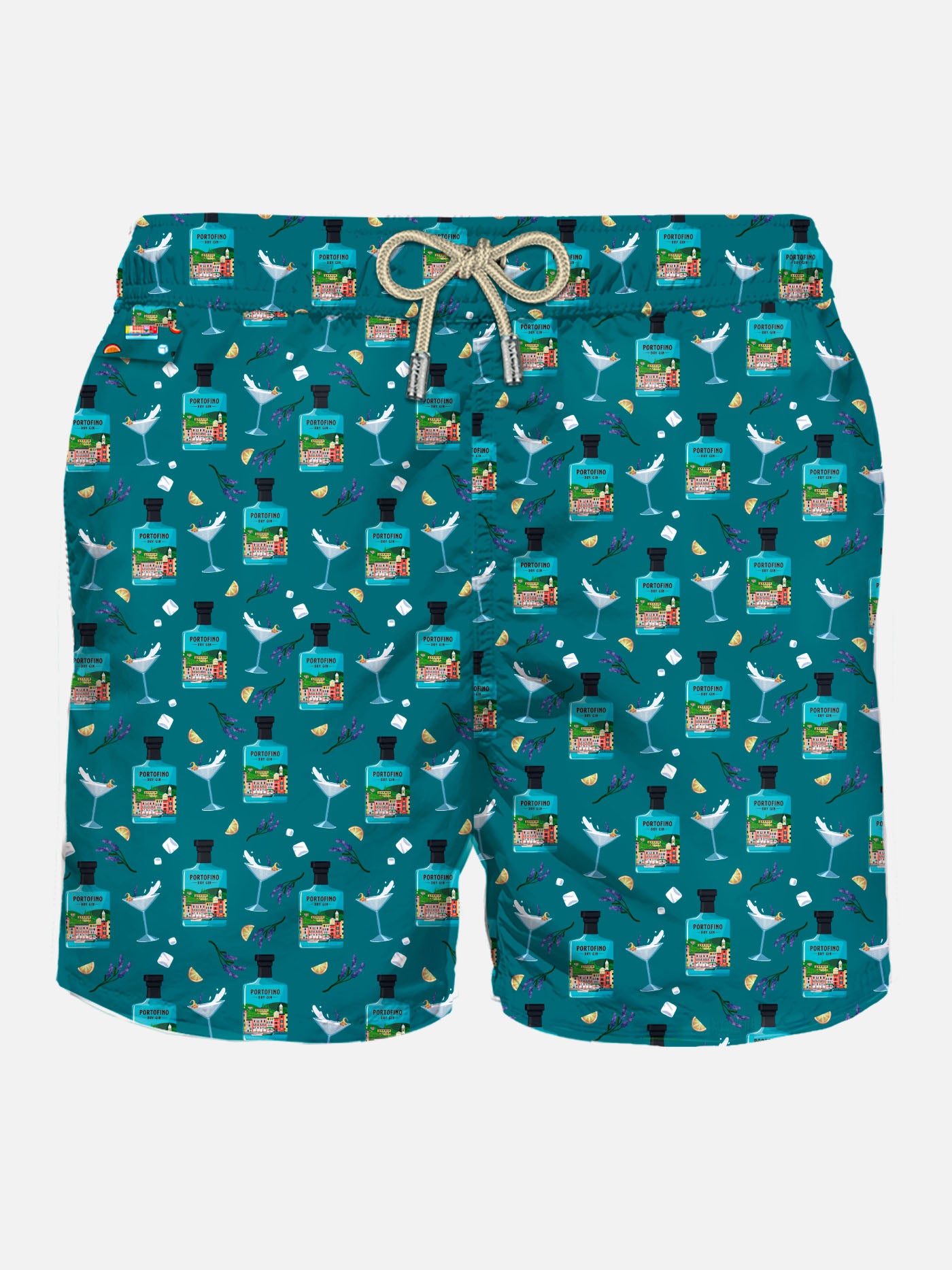 Herren-Badeshorts aus leichtem Stoff mit Portofino-Gin-Print | PORTOFINO DRY GIN SONDEREDITION