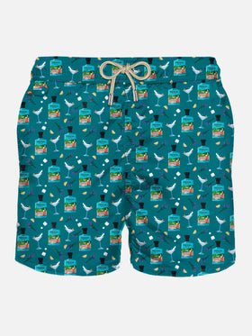 Herren-Badeshorts aus leichtem Stoff mit Portofino-Gin-Print | PORTOFINO DRY GIN SONDEREDITION