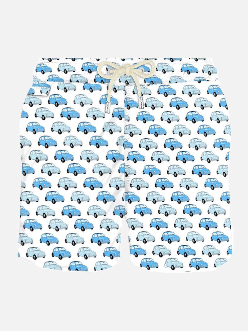 Herren-Badeshorts aus leichtem Stoff mit Fiat 500-Autoaufdruck | FIAT© 500 Sonderedition