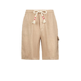 Man beige linen bermuda shorts - MC2 Saint Barth