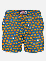 Light fabric man swim shorts Halloween print