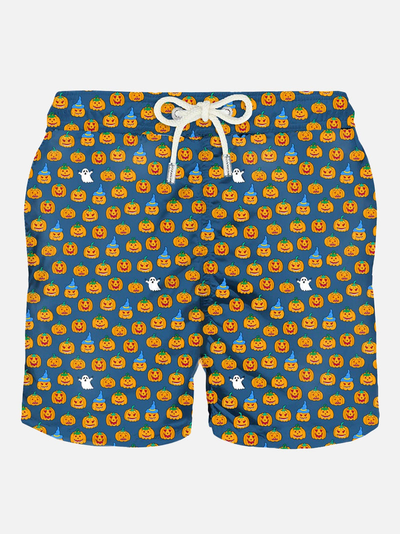 Light fabric man swim shorts Halloween print