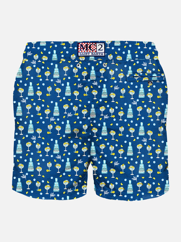 Herren-Badeshorts aus leichtem Stoff mit Gin-Mare-Print | GIN MARE SONDEREDITION