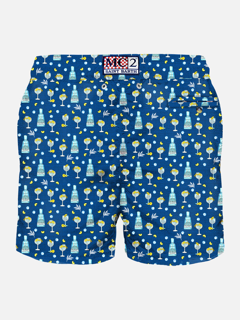 Herren-Badeshorts aus leichtem Stoff mit Gin-Mare-Print | GIN MARE SONDEREDITION