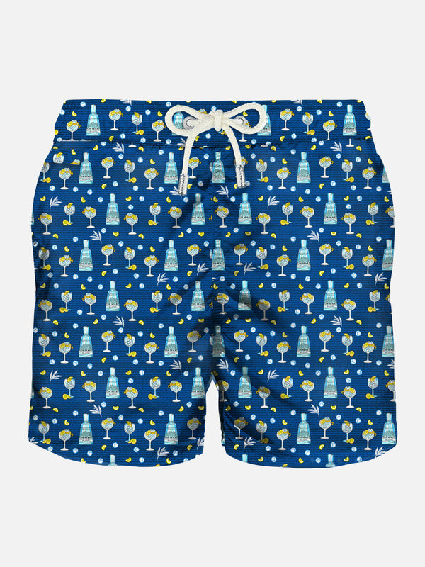 Herren-Badeshorts aus leichtem Stoff mit Gin-Mare-Print | GIN MARE SONDEREDITION