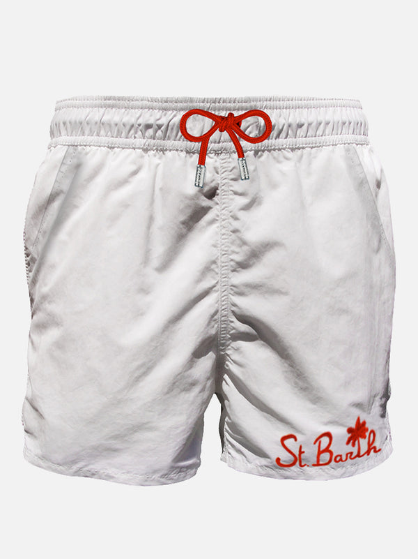 White man swim shorts with pocket