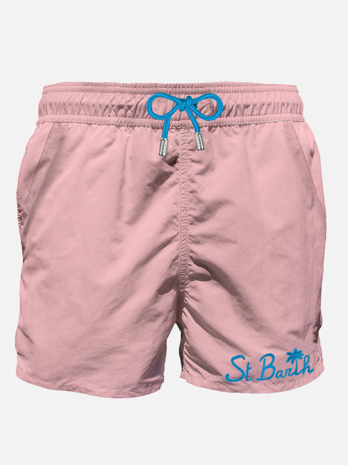 Costume da bagno rosa da uomo con taschino