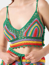 Multicolor crochet top