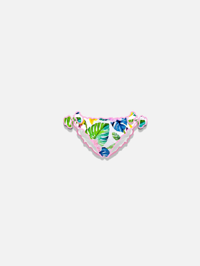 Slip da bagno da bambina stampa tropicale