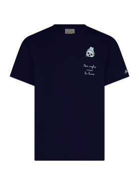 Baumwoll-T-Shirt Austin mit Stickerei und Uhrendruck