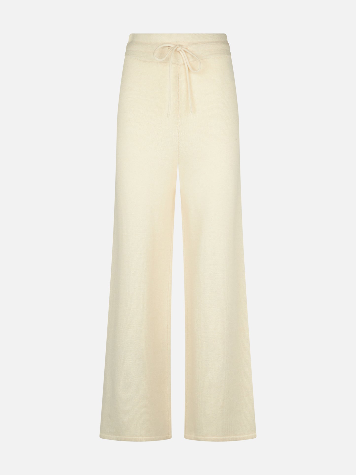 Pantaloni a palazzo in maglia bianca