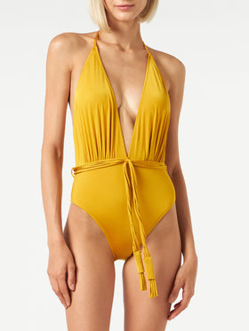 Shiny mustard one piece - MC2 Saint Barth