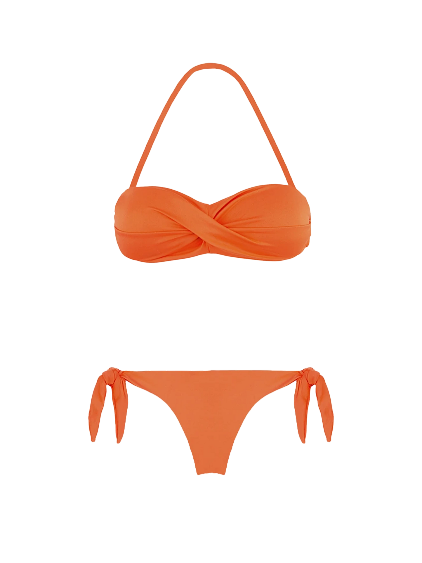 Orange Draped Bandeau Bikini