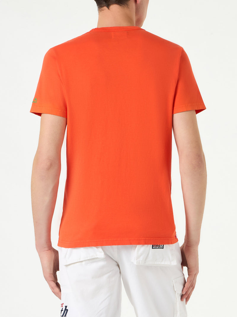 T-shirt da uomo in cotone arancione