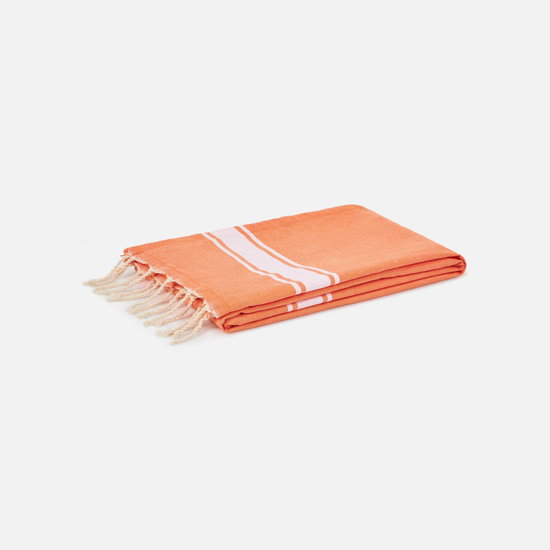 Telo fouta arancio fluo doppiato con spugna