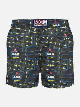Man swim shorts with Pac-Man print