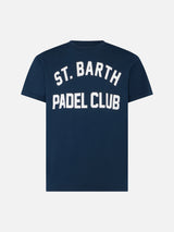 Herren-T-Shirt aus Baumwolle im Vintage-Stil mit St. Barth Padel Club-Aufdruck