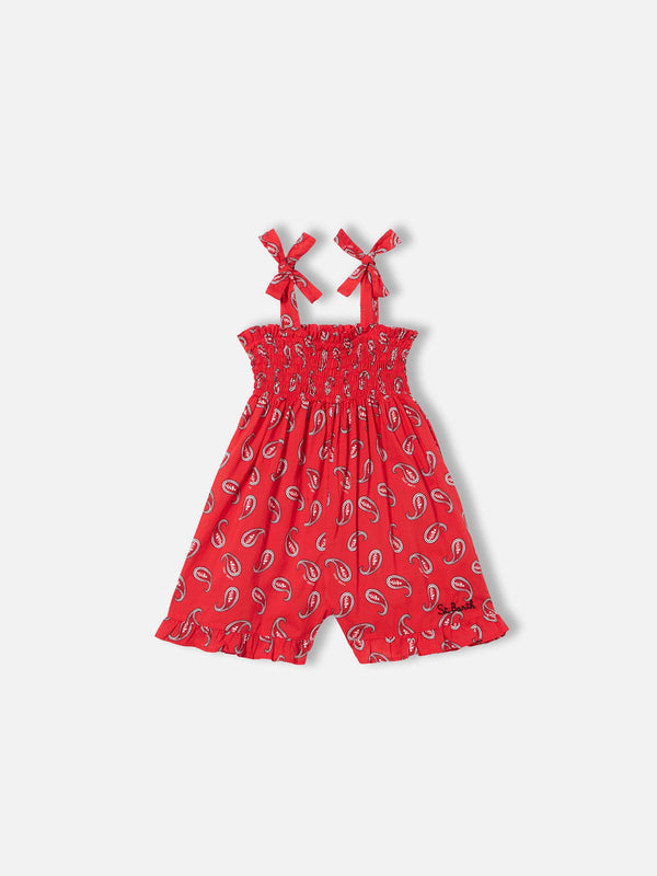 Mädchen-Playsuit mit Paisley-Print