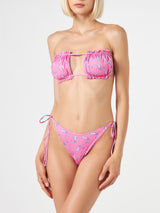 Bikini da donna a fascia con stampa paisley