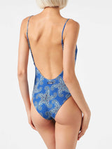 Paisley star print one piece swimsuit