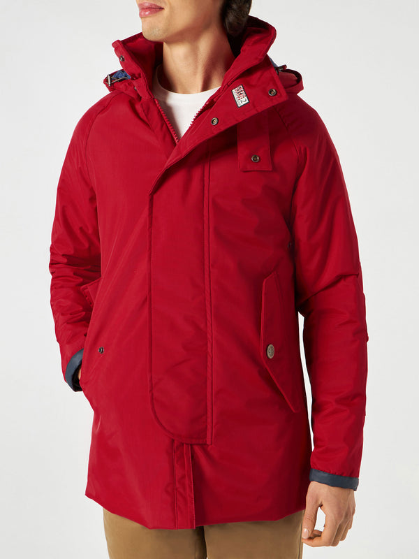 Parka da uomo Voyager rosso con cappuccio