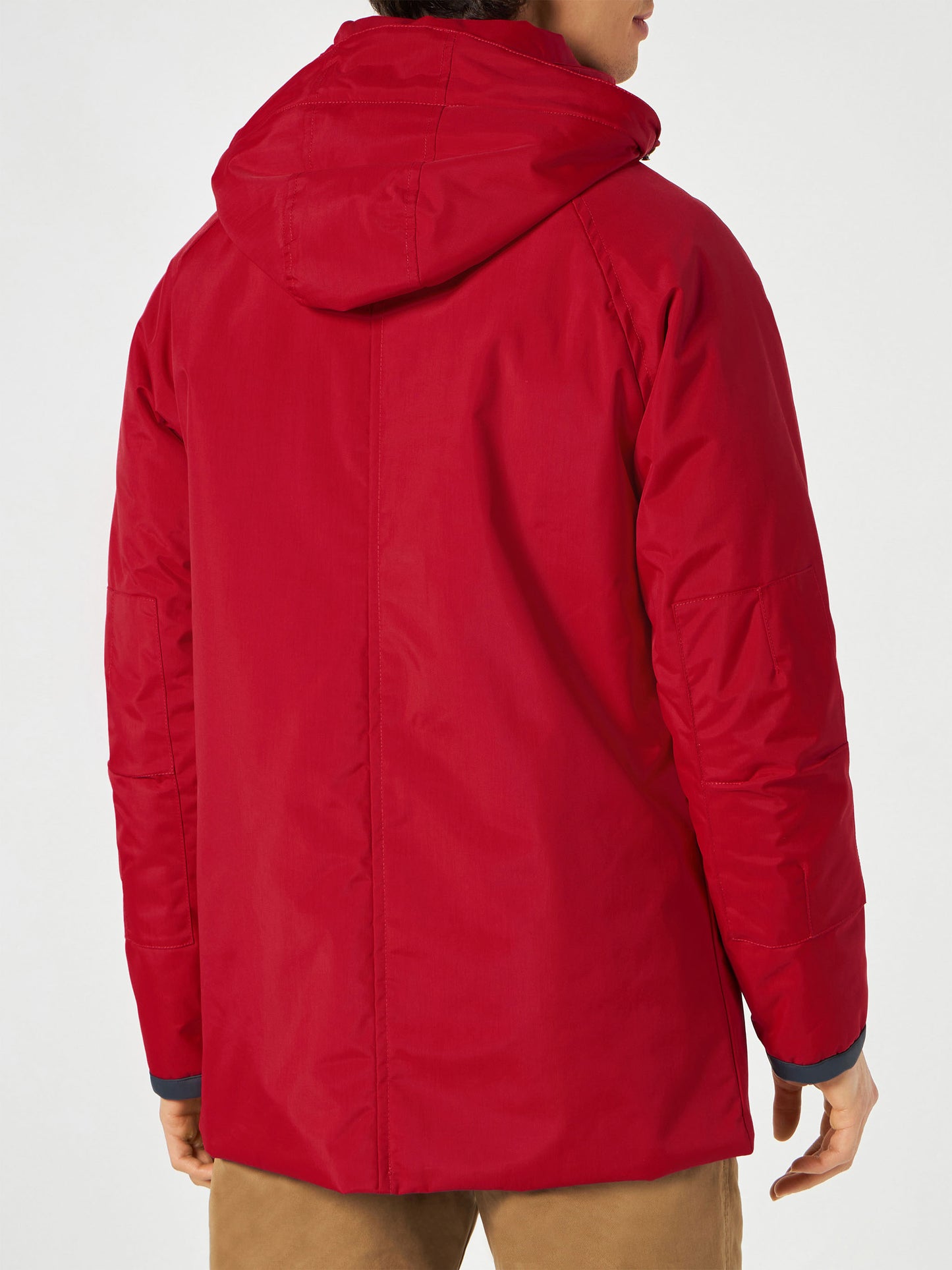 Rote Parkajacke für Herren mit Kapuze Voyager