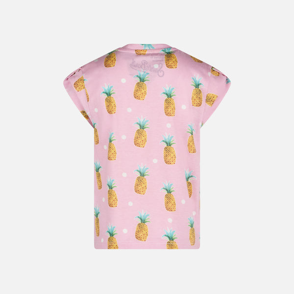 T-shirt da bambina con stampa ananas