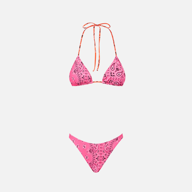 Damen-Triangel-Bikini mit Bandana-Print