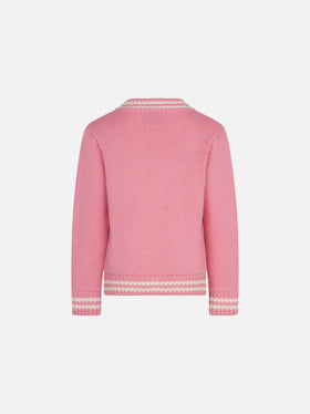 Girl pink college cardigan - MC2 Saint Barth