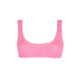 Naima pink crinkle classic bralette top